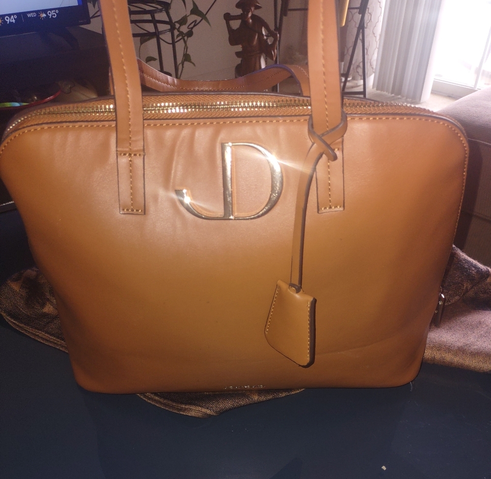 Joan David Tan Satchel Handbag